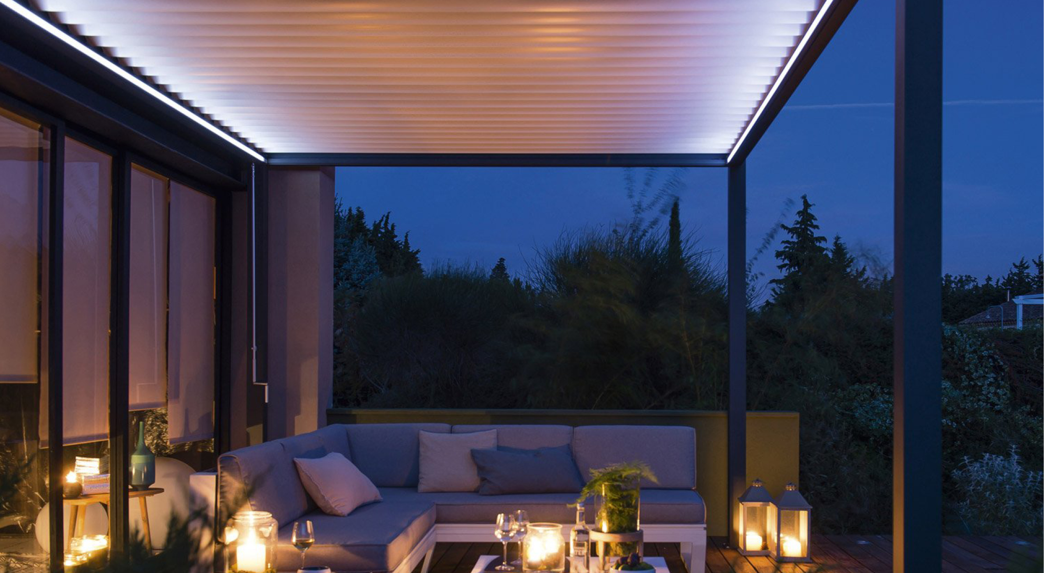 éclairage linéaire pergola